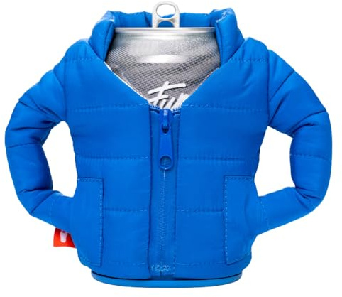 Puffin - The Puffy Jacket - Insulated 12 oz Can Cooler I Beer Bottle & Soda Can Insulator, Keep Drinks and Beverages Cold - Varsity Blue