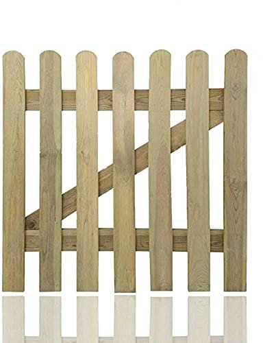 zeeyrak Pressure Treated Wooden Picket Garden Gate Dimensions: 0.9m x 0.9m (Approx.) Wooden Picket Fence Panels, Handmade Wood Gate, Decorative Garden Gate, Outdoor Gate