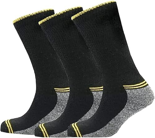 COSHAL® 3 Work Diabetic Socks for Men’s Heavy Duty with Reinforced Heels & Toes Rich Cotton industrial socks, Moisture Wicking, Breathable Boot Socks - Superior Cushion Socks - Size 6-11