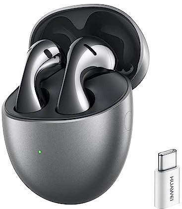 HUAWEI FreeBuds 5,iOS,Android e Windows,Cuffie Bluetooth Wireless,Design ergonomico,Driver ultramagnetico,Bassi intensi,Audio Hi-Res,Super ricarica,30h di autonomia,EQ adattivo,IP54,Silver Frost+AP52