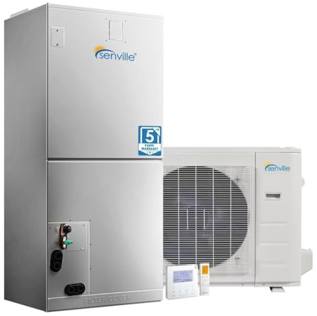 Senville 3 Ton Central Air Conditioner Heat Pump Split System, 36,000 BTU, Inverter, Variable Speed, 15K AUX, 208/230V