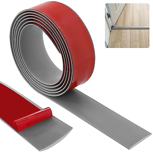Bocguy Striscia di Autoadesivo Soglia, Strisce Profilo di Transizione Pavimento, Grigio 4cm x 3.0m Strisce di Copertura per Pavimenti in PVC, Per Coprire le Fughe Tra Pavimenti in Legno e Piastrelle