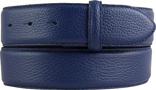 BELTINGER Wechselgürtel aus gemasertem Leder mit Steppnaht ohne Schnalle 4 cm | Modischer Druckknopf-Gürtel mit Pigmentprägung 40mm Damen Herren
