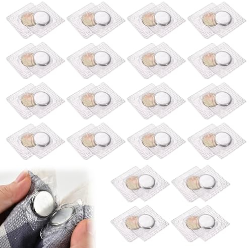 Magnete zum Einnähen,Unsichtbare Magnetknöpfe,Nähen Magnet Knopf,Hidden Sew Magnetverschluss,Unsichtbar PVC Einnähbare Magnete,für Stoff Handtaschenkleidung,Zubehör zum Nähen,20 Paar