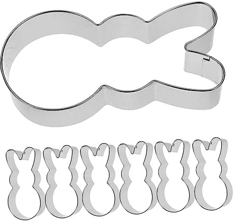 FUNOMOCYA 6 Pezzi Tagliabiscotti Coniglio in Acciaio Inossidabile Per Biscotti Per Biscotti Fai Da Te Per Gelatine Pancake Formaggio Argilla