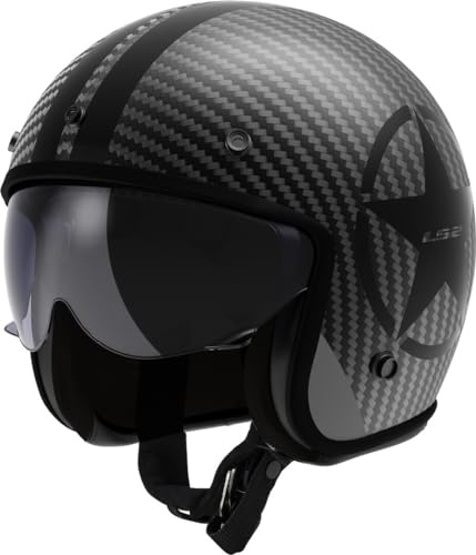 LS2, Jet-Motorradhelm BOB II CARBON STAR Black, XL