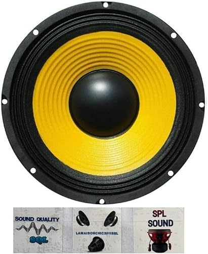 KIT SET PER WEB W-084 1 altoparlante woofer da 20 cm 200 mm 8, da 75 watt rms e 150 watt max, impedenza 4 ohm, sensibilità 92 db, per sportelli auto, 1 pezzo + 3 sticker omaggio