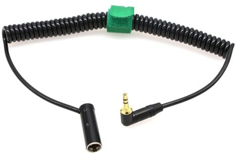 HangTon Câble audio spiralé pour Rode Wireless GO vers Canon C70 BMPCC 4K BMCC 6K Pro Camera, 3.5mm 1/8 vers TA3M Mini XLR 3-pin Low-Profile