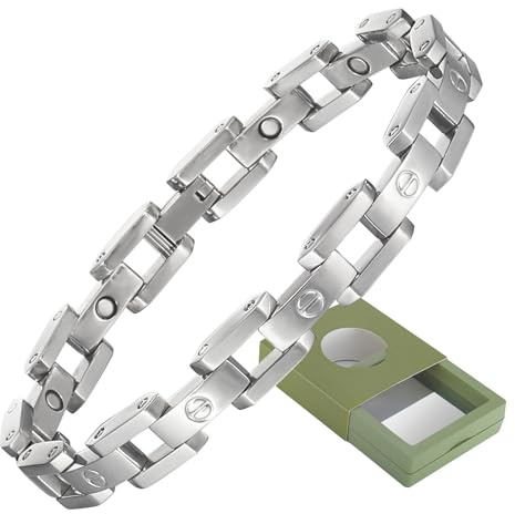 YINOX Superstarkes Magnetarmband für Männer und Frauen, Edelstahl-Magnetarmband, Edelstahlarmband, mit 11 NdFeB-Magneten und hochwertiger Geschenkbox (21 cm) (A)