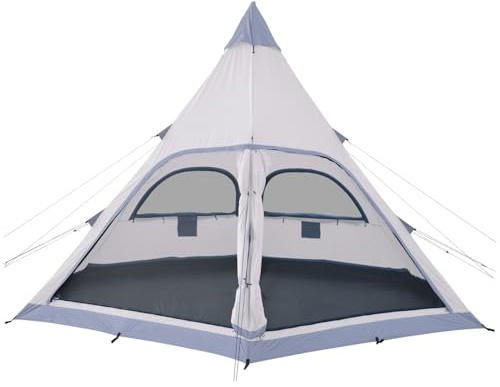 Skandika Tipi Zelt Hetta 460 Protect | Zelt für 6 Personen, 3 m Stehhöhe, eingenähter Zeltboden, 3000 mm Wassersäule, UV 50+, Festivalzelt, Indianerzelt, Familienzelt | Outdoor, Camping, Glamping