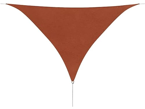 CIADAZ Sonnensegel, Sichtschutz Balkon, Balkon Sonnenschutz, Sonnenschutzsegel,Regenschutz Balkon, Seitenmarkise, Sichtschutz Terrasse, Oxford Gewebe Dreieckig 5 x 5 x 5 m Terrakotta