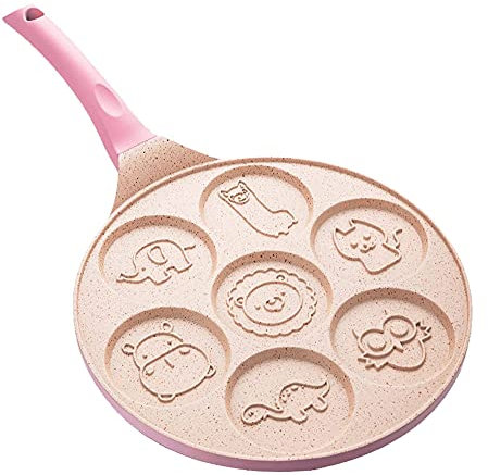 BZVCRTYKL Pancake Pan Nonstick-Pancake Griddle Pan- Egg Pancake Blini Frying Pan/Mini Crepe for Nonstick Maker 7 Animal-Pink Animal/272(Pink Animal)