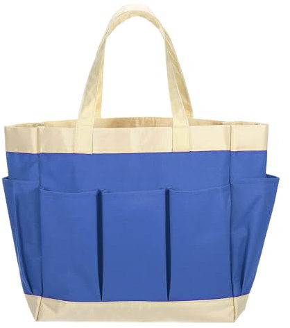 QUARKZMAN Sac à Outils de Jardin 11,22 x 5,12 x 11,02 Grand Sac en Oxford avec Poches Sac Fourre-Tout de Jardinage Organisateur d'Outils de Jardinage de Stockage, Bleu Ciel