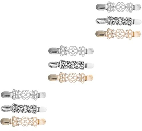 WRITWAA 9 Pièces pince à cardigan pince à châle pinces à cardigan à strass à fleurs cardigan plumeau femme pulls dames clip ceinture boucles de ceinture chemises clip de broche de chemise