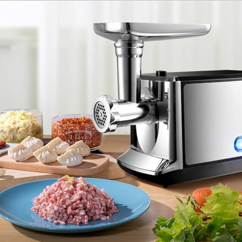 YJFEDCC Insaccatrice Completamente Automatica Multifunzionale in Acciaio Inossidabile, Ripieno di Gnocchi Tritare La Carne, Tritacarne Elettrico Commerciale
