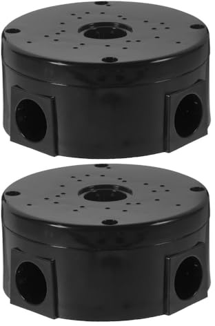 HOMSFOU Boîte De Jonction Étanche Pour Extérieure, Grand Espace Plusieurs Ouvertures, Diamètre 10 Mm, câble Noir, Lot De 2 Pièces, Pour Gestion De Câbles Et Installation En Extérieur | Pp Robuste, Protection Sûre des Câbles, Garde les Connexions au Sec, Montage Mural, Usage Extérieur
