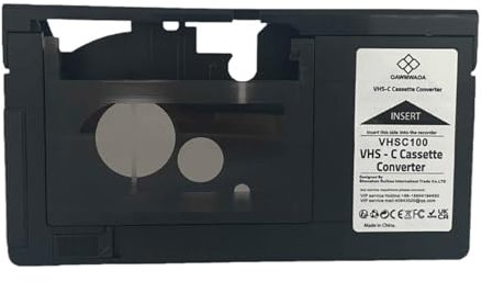 Ronyme Adaptateur de Cassette VHS vers VHSC Convertisseur de Bande Haute Performance Prend en S-VHS-C/S-VHS Accessoire Professionnel Adaptateur de