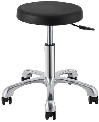 Hocker Höhenverstellbar mit Rollen Teleskophocker, Hocker Ergonomisch Büro 360° Drehhocker, Friseurhocker für Büro Salon Massage Spa(49-68cm)