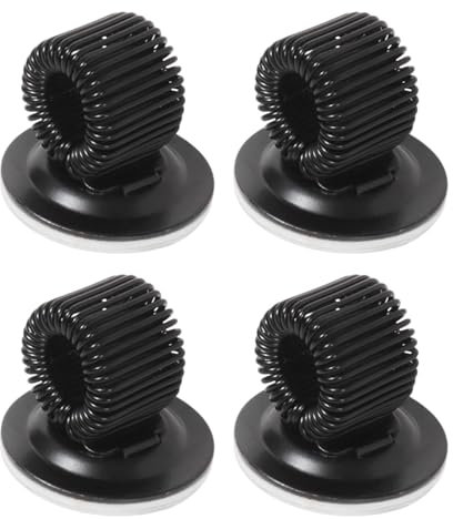 Pixaro 4 Stück Stifthalter Selbstklebend Schwarz - Stiftschlaufe Selbstklebend mit Einstellbarer Federschlaufe, Ideal für Büro, Klassenzimmer, Kühlschrank