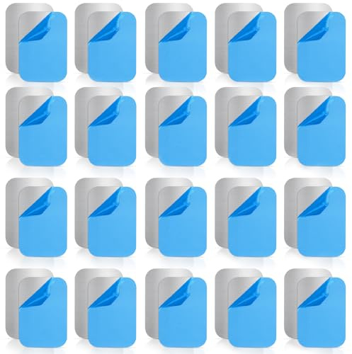 Metallplatte Metallplättchen Selbstklebend 65x45mm, 40 Stück Rechtecke Handy Metall Platte Selbstklebende Set Handy Magnet, Magnete zum Kleben für Magnete Kfz Zubehör Handy Halterung Auto Silber