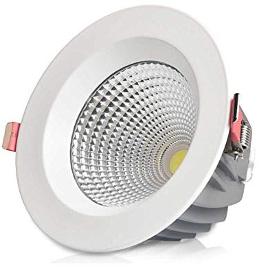IUokLU Lámpara de Techo empotrada Redonda antivaho Ultrafina para baño Foco LED de 80 LM lámpara de pie Comercial Plana orientada a aleación de Aluminio para baño y,Luz Blanca_15W