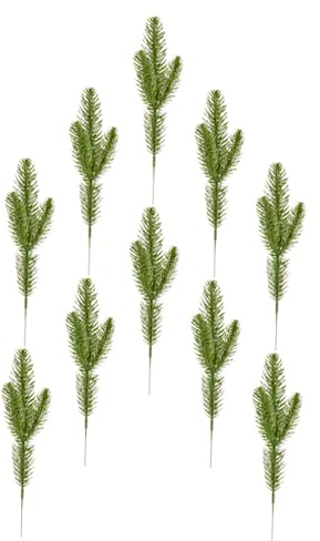 VALICLUD 20 pièces Aiguilles de Pin Artificielles Décoratives Branches Sapin Factices pour Bricolage Noël Accessoires de Décoration DIY Plantes Décoratives Simulées pour Arbre et Bouquets