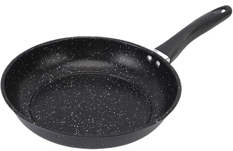 Fdit Sartén No Frito de Hierro, Sartén de Hierro Fundido a Prueba de Calor con Integrado, Sartén de Desayuno para Huevos Filetes Panqueques, 24 Cm de Diámetro Redondo