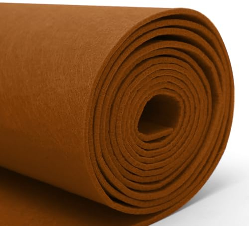 LUPATDY Röd brun filtduk, 40 cm x 250 cm, filtrulle per meter, 3 mm tjock, enfärgad filtduk för lapptäcke, sömnad, hantverk, dekoration