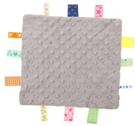 SOIMISS Komfortables Trosttuch Kuscheltuch aus Weichem Material Grau mit Beißfunktion Babys Beruhigungshandtuch für Neugeborene und Kleinkinder zum Schlafen und Trösten