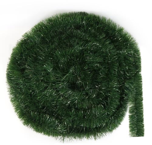 Ghirlanda Natalizia Verde, 10M Ghirlanda Natale Artificiale, Ghirlande Abete Lunghe per Decorazioni Natale Esterni Interni Scale Camino Porta