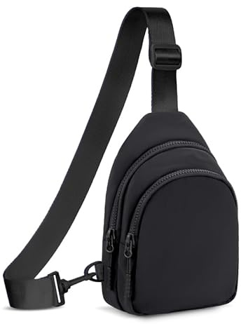 Casecret Umhängetasche Herren Brusttasche Schultertasche Damen Mini Crossbody Sling Bag Chest Klein Handytasche zum Umhängen Tasche Wasserdicht Outdoor Travel für Wandern Männer Handy Bauch Schwarz