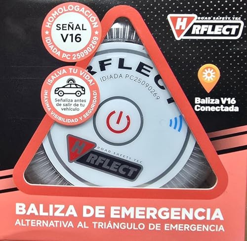 Luz de Emergencia V16 con Geolocalización, Obligatoria a Partir de 2026. Baliza Conectada con DGT 3.0, Señal V-16 Conexión con Telefónica Tech. Esim Válida hasta 2038 (Pack 1 Ud)