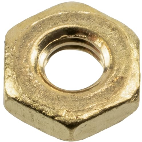 AERZETIX - Set di 25 dadi esagonali a profilo basso M2x0.4 mm in ottone colore dorato | per assemblaggio, giunzione meccanica estetica, fissaggio leggero e lavori di precisione