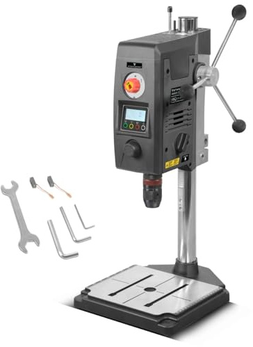 STAHLWERK taladradora de columna con láser de líneas cruzadas - 800 W taladradora de columna, velocidad 200-2.500 rpm, portabrocas rápido de 1,5-13 mm