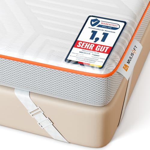 MULISOFT Topper 180x200cm H3/H4, Extra Dicker 7,5 cm Gel Memory Schaum | Matratzentopper Waschbar & Atmungsaktiv, Matratzen Topper für Boxspringbett, Schlafsofa & Wohnwagen, OEKO-TEX® STANDARD 100