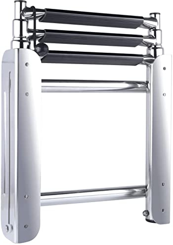 Marine Boat Ladder - Stainless Steel 3-Step Folding Telescoping Under Platform Boarding Ladder for Yachts and Swimming Pools