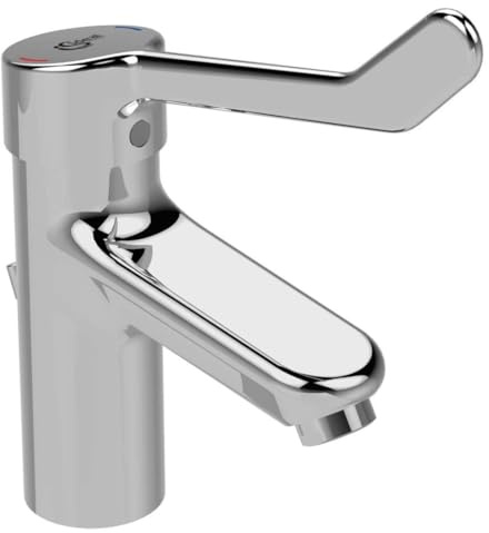 Ideal Standard Waschtischarmatur ceraplus 2,mit Klinikhebel, Ausld. 112mm, Chrom, BC097AA