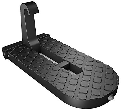 Klappbarer Auto Pedal,Türstufe Trittbretter mit U-förmig Haken,Fußrasten,Fahrzeug Haken Pedal Einfacher Zugang Zum Auto Dach Auto Zubehör für SUV, Jeep, Geschäftsauto, Familienauto.(Schwarz)