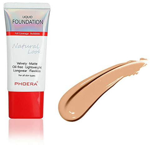 AQUAPURITY PHOERA Full Coverage Foundation New Formula Waterproof Long Lasting Oil Free Velvet Matte Liquid Foundation for Oily Skin Flawless Makeup Base Cream Concealer (104 Buff Beige…)