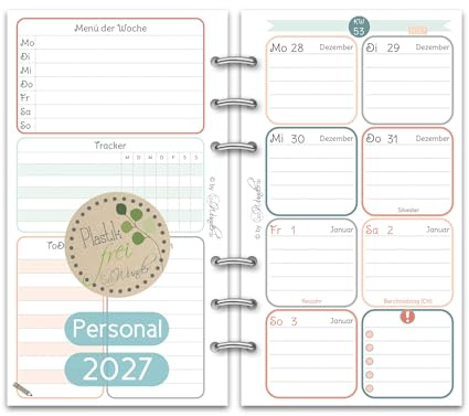 SinnWunder / 2027 / Wochen-Kalendereinlage/Personal (A6) / HappySinn