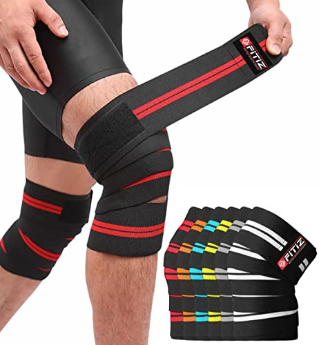 FITIZ Kniebandagen zum Gewichtheben, strapazierfähig, elastisch, Kniebandage für Kniebeugen, Kniebänder für Crossfit, Fitnessstudio, Schmerzen, WOD, Cross-Training, Powerlifting-Knieschützer,