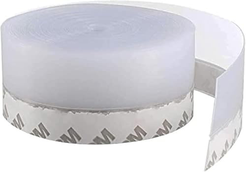 JEMESI Silicone Seal Strip, 2 Roll 2.5CM*5M, Transparent, Door Bottom Seal Strip, Weather Stripping for Doors, Windows