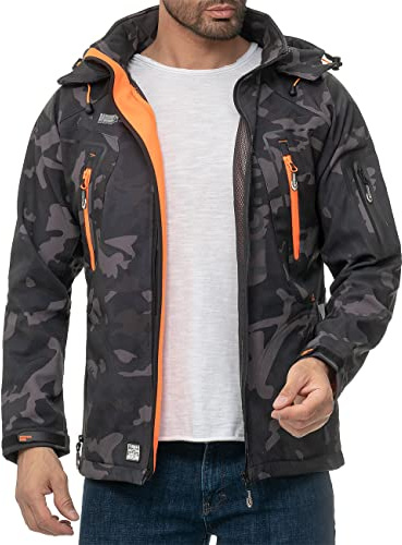 Geographical Norway da Uomo Giacca Techno-bans Mimetico - Nero-Arancia M