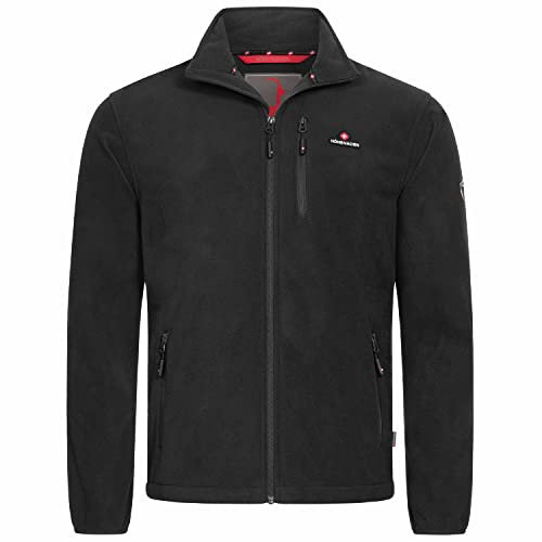 Höhenhorn Eigler Veste polaire pour homme avec fermeture éclair et fermeture Éclair, Midnight Black, M