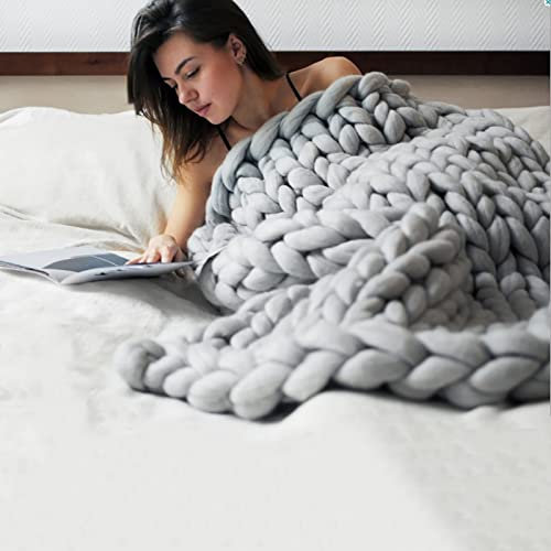 XZSBDXHH Decke Gestrickte Handgefertigt Grob Kuscheldecke Riese Klobig Grobe Strickdecke Wolle Garn Grobstrick Wolldecke Tagesdecke für Sofa Stuhl Zuhause Dekor (H 150x200cm)