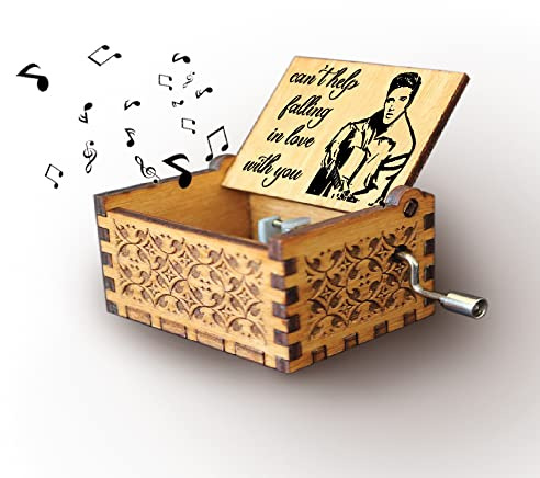 Melodiebox Holzspieluhr Can't Help Falling in Love Spieluhr für Geburtstagsgeschenk Musicbox Hand gekurbelt