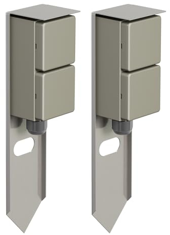 ledscom.de 2 pz. presa da giardino a colonna PIWI con picchetto a terra per esterni, IP44, 2 vie, acciaio inox, angolare, 30 cm