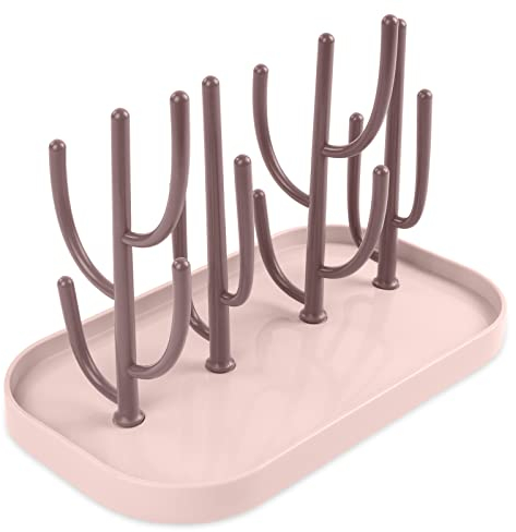 Vicloon Baby Bottle Drain Rack,Feeding Cup Holder with Detachable Brackets,Multifunctional Bottle Storage Drying Rack for Bottles,Teats,Cups,Reusable Baby Bottle Holder Baby Accessories(Pink)