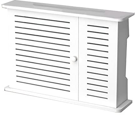 Juwaacoo Cajas de almacenamiento inalámbricas router Wifi Caja de Cable más alambre colgante en la pared Estante tablero enchufe de la sola puerta