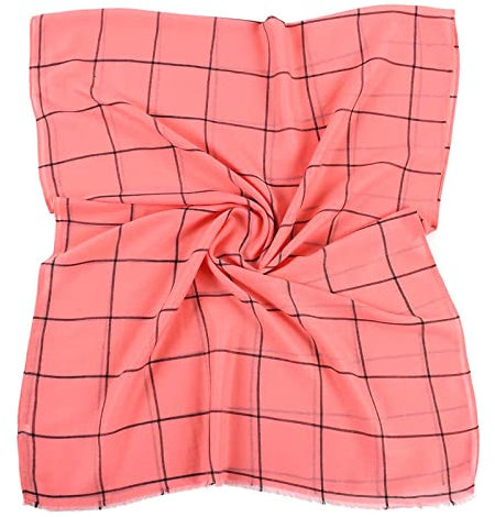 QinMMSPORTS Damen Mode Baumwolle und Leinen Gitter Druck Paris Gaze Schal Krawattenschal Verhindert Sonnenbaden im Großer Schal Schal Damen Rot Winter (Watermelon Red, One Size)